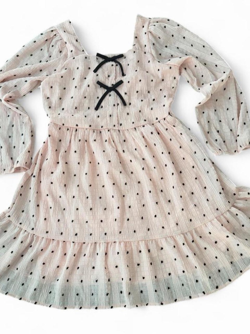 Love to be Loved Girls Pink Polka Dot Chiffon Dress - Size 12